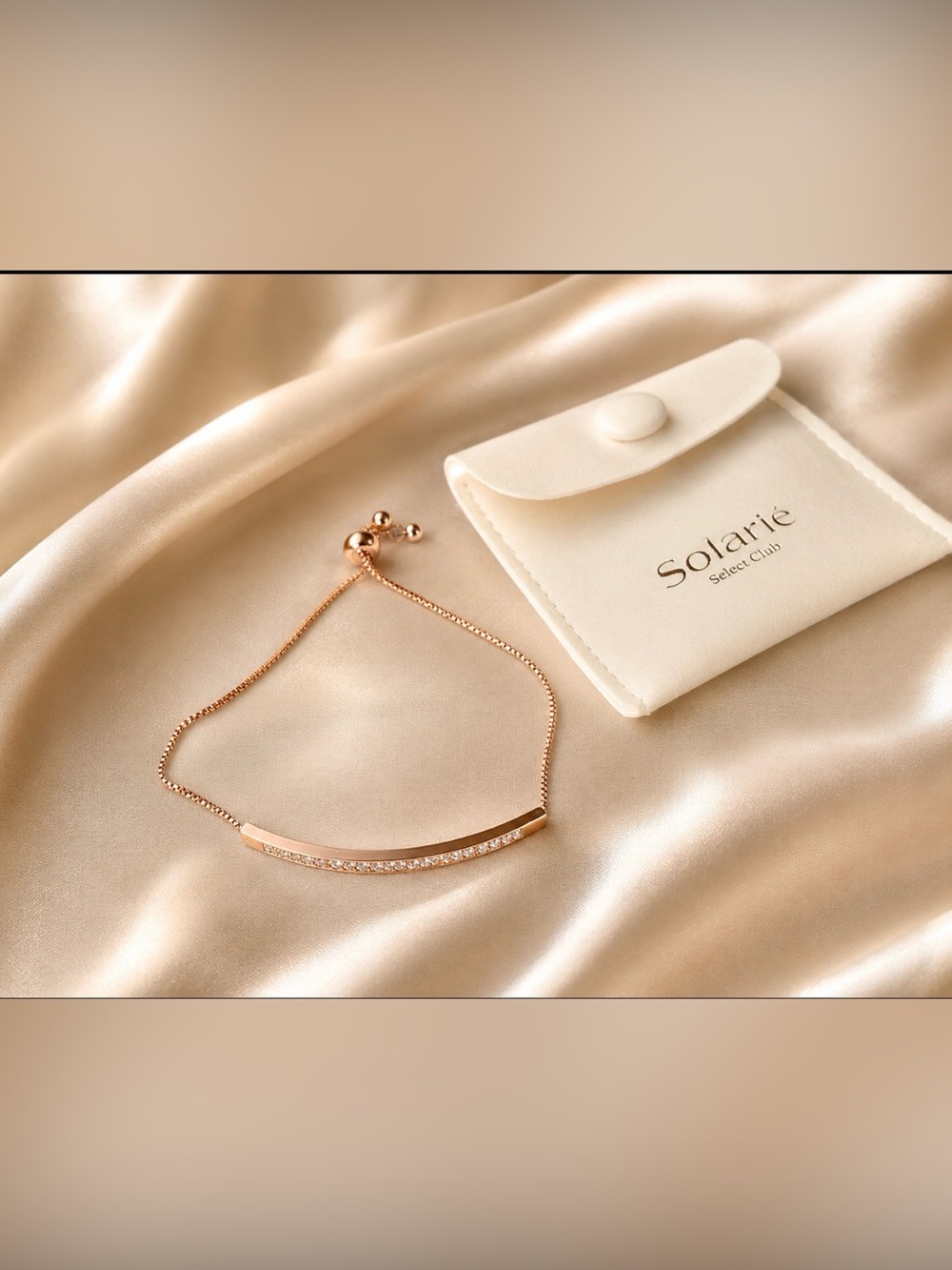 Rose Gold Bar Necklace with Crystal Accents